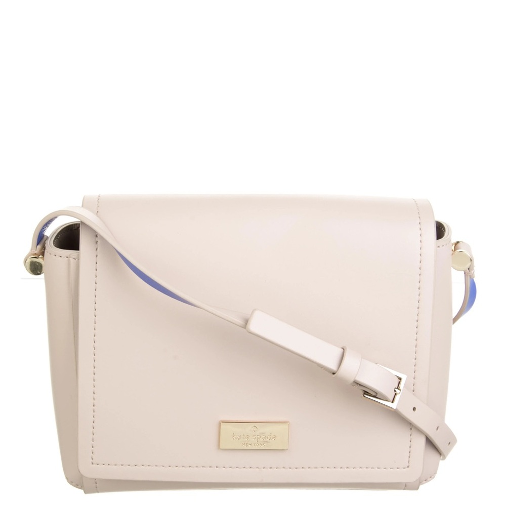 Kate Spade Crossbody Bag Neutrals Leather Gold-Tone Hardware Adjustable Strap
